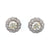 Vintage Diamond 18k White Gold Cluster Stud Earrings
