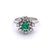 Mid Century French 0.64 Carats Emerald Diamond Platinum 18k White Gold Cluster Ring
