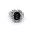Mid Century French 1.99 Carats Green Sapphire Diamond Platinum Ring
