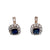 Edwardian Sapphire Diamond Platinum 18k Gold Cluster Earrings