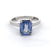 Mid Century French 2.96 Carats Sapphire Platinum Solitaire Ring