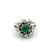 Mid Century French 0.83 Carat Emerald Diamond Platinum Cluster Ring