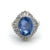 Vintage 6.50 Carats Blue Sapphire Diamond Platinum Ballerina Ring