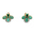 Vintage Turquoise Diamond 18 Karat Yellow Gold Stud Earrings