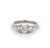Vintage English GIA 1.00 Carat Old European Cut Diamond 18k White Gold Three Stone Ring