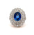 Antique French CGL 4.25 Carats Sri Lanka No Heat Sapphire Platinum Gold Cluster Ring