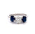 Jack Weir & Sons Old Mine Cut Diamond Sapphire Three Stone Ring