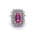 Vintage GIA 2.14 Carats Purple-Pink Sapphire Diamond 18 Karat White Gold Cluster Ring