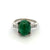 Mid Century 5.15 Carats Emerald Diamond Platinum Ring