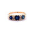 Edwardian Sapphire Diamond 14 Karat Yellow Gold Five Stone Ring