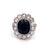 Edwardian GIA Australian Dark Blue Sapphire Diamond Platinum 14k Gold Cluster Ring