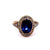 Victorian GIA 5.34 Carat Ceylon Sapphire Diamond 14 Karat Rose Gold Cluster Ring