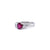 Retro Inspired 0.58 Carat Oval Ruby Baguette Diamond Platinum Engagement Ring