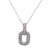Pave Diamond 14 Karat White Gold Link Pendant Necklace