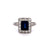 Art Deco Inspired 1.84 Carats Sapphire Diamond Platinum Cluster Ring