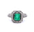 Art Deco Inspired Emerald Diamond Platinum Ring