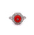 Art Deco Inspired Coral Diamond Platinum Ring