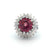 Mid Century 5.08 Carats Pink Tourmaline Diamond 18k White Gold Cocktail Ring