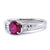 Retro Inspired 0.58 Carat Oval Ruby Baguette Diamond Platinum Engagement Ring