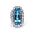 Mid Century French 10.23 Carats Aquamarine Diamond Platinum Cluster Ring