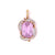 Vintage Kunzite Diamond 18 Karat Yellow Gold Platinum Pendant