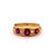 Late Victorian Ruby Diamond 14 Karat Yellow Gold Five Stone Ring