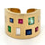 Vintage Gemstone Diamond 14 Karat Yellow Gold Cigar Band