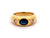 Vintage Sapphire Diamond 18k Yellow Gold Three Stone Ring