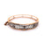 Retro Diamond Platinum 14k Yellow Gold Hinged Bracelet