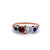 Georgian Diamond Ruby Sapphire Emerald 18 Karat Rose Gold Harlequin Ring