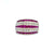 Art Deco Inspired Vintage Ruby Diamond 18 Karat White Gold Channel Set Ring