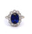 Art Deco Synthetic Sapphire Diamond 14 Karat White Gold Cluster Ring