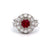 Mid Century French 1.14 Carats Ruby Diamond Platinum Cocktail Ring