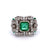 Art Deco Emerald Diamond Platinum Cocktail Ring