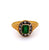 Victorian Emerald Diamond 18k Yellow Gold Ring