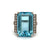 Mid Century 21.47 Carats Aquamarine Diamond Platinum Cocktail Ring