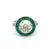 Art Deco Inspired 2.51 Carats Old European Cut Diamond Emerald 14k White Gold Target Ring