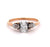 Edwardian GIA 0.62 Carats Cushion Cut Diamond 14 Karat Rose Gold Platinum Ring