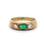 Antique Austrian Emerald Diamond 14 Karat Yellow Gold Three Stone Band Ring
