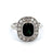 Art Deco French Sapphire Diamond Platinum 18k Gold Halo Ring