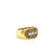 Vintage Color Treated Green Diamond 18 Karat Yellow Gold Band