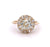 Vintage GIA 1.52 Carats Old European Cut Diamond 18k Yellow Gold Cluster Ring