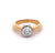 Vintage Paris France GIA 1.23 Carats Round Brilliant Cut Diamond 14k Gold Bezel Set Ring