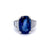Mid Century GIA 10.22 Carat Ceylon Sapphire Diamond 18k White Gold Cocktail Ring