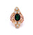 Edwardian 1.77 Carat Oval Cut Green Sapphire Diamond 18 Karat Gold Ring