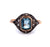 Art Deco Polish Created Stone Diamond Silver 14 Karat Rose Gold Ring