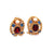 Vintage Garnet Sapphire Pearl 18 Karat Yellow Gold Ear Clips