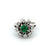 Mid Century French 0.83 Carat Emerald Diamond Platinum Cluster Ring