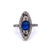 Edwardian J.E. Caldwell Sapphire Diamond Platinum Navette Dinner Ring