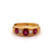 Late Victorian Ruby Diamond 14 Karat Yellow Gold Five Stone Ring